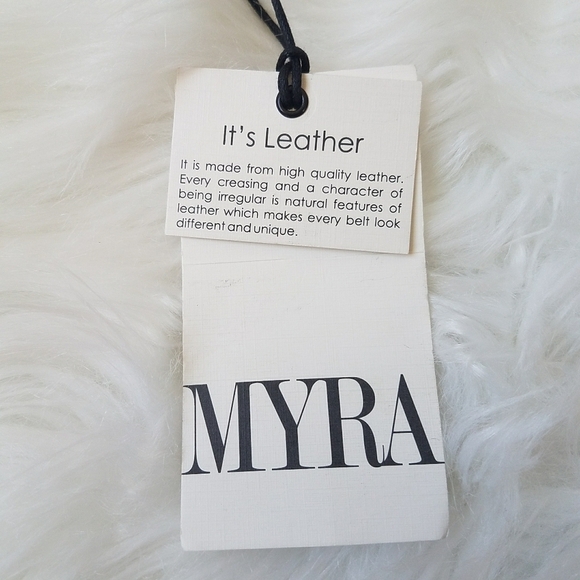 Myra Bag Turquoise Hand-Tooled Leather Belt - Picture 6 of 7